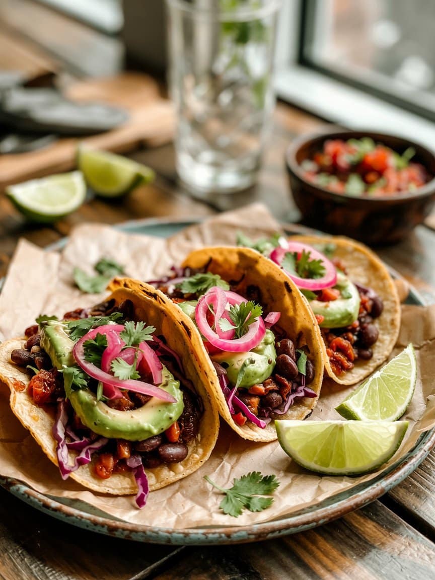 Crunchy Black Bean Tacos Vegetarian Recipe