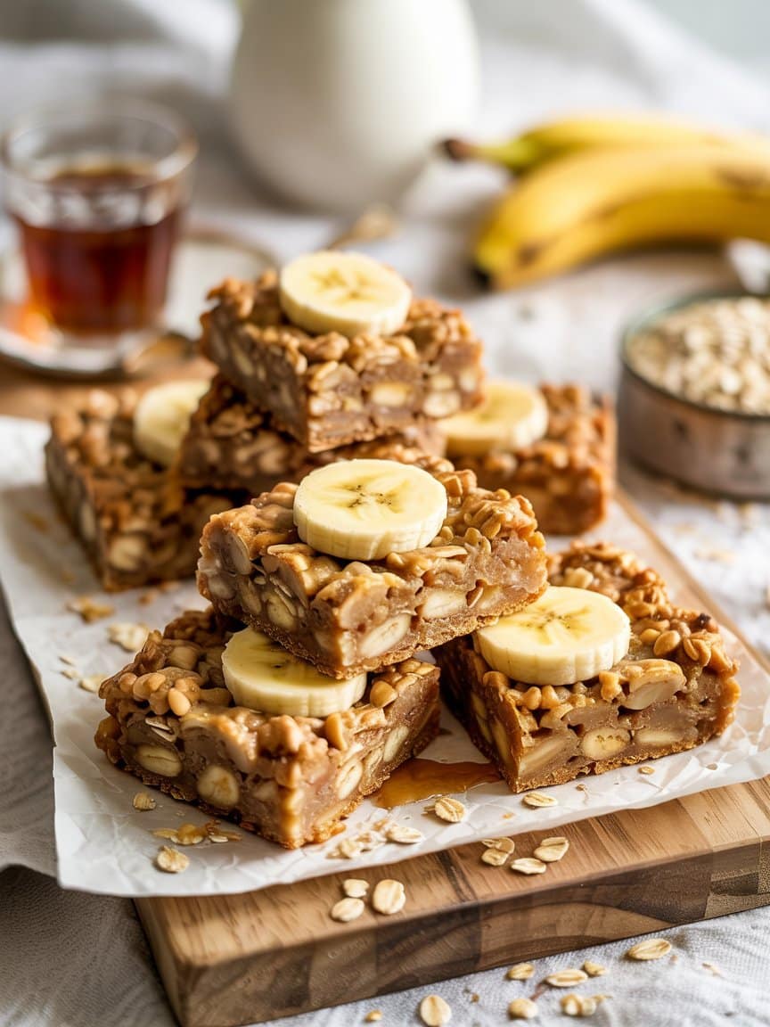 Healthy Banana Oatmeal Bars Recipe