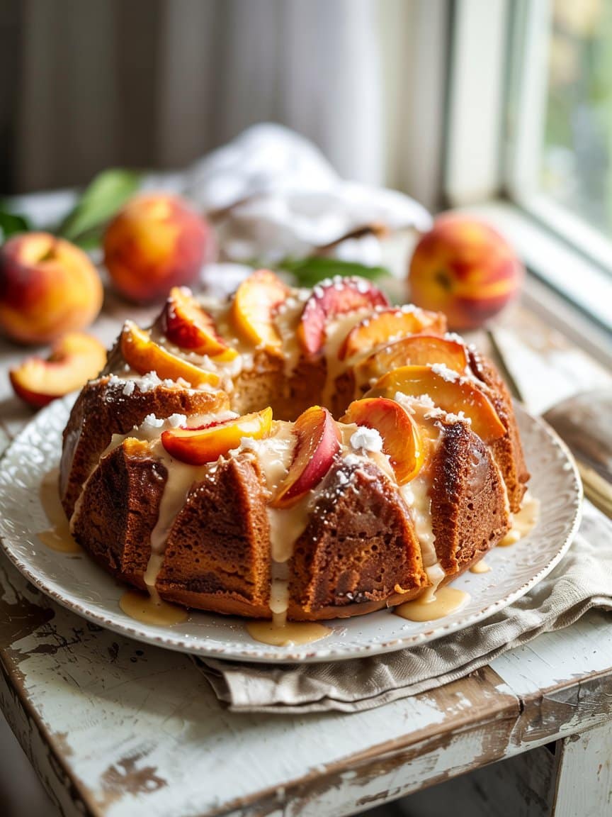 Peach Cobbler Bundt Cake Recipe