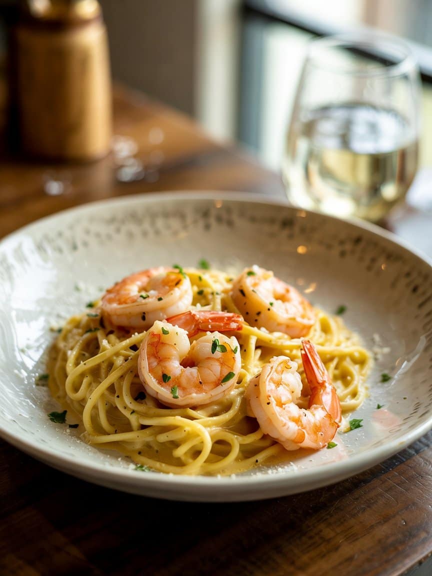 Creamy Garlic Shrimp Linguine Recipe