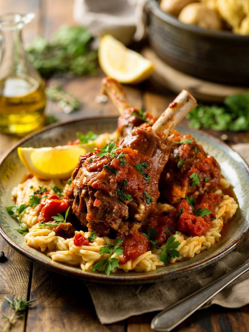 Greek-Style Braised Lamb Shanks Recipe